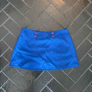 Vintage Blue  Button-Accent Women's Skirt/skort